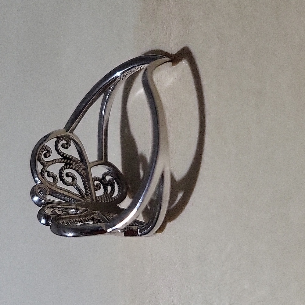 .925 Sterling Silver Butterfly Ring Size 8 - Picture 3 of 8